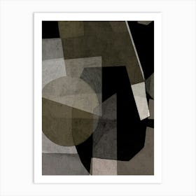 SICILY - Minimalist, Modern, Abstract, Graphic, Geo, Tonal, Brown, Black Art Print