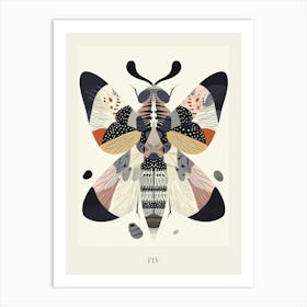 Colourful Insect Illustration Fly 17 Poster Art Print