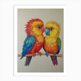 Two Parrots 3 Art Print