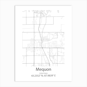 Mequon,United States Minimalist Map Poster