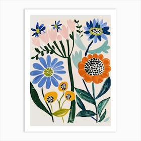 Painted Florals Scabiosa 3 Art Print