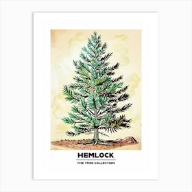 Hemlock Tree Storybook Illustration 3 Poster Art Print