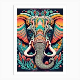 Elephant Psychedelic Art Art Print