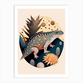 Compsosuchus Terrazzo Style Dinosaur Art Print