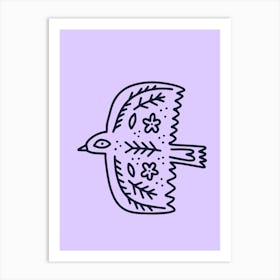 Purple Peace Bird Art Print