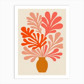 Orange Flowers In A Vase 2 Art Print