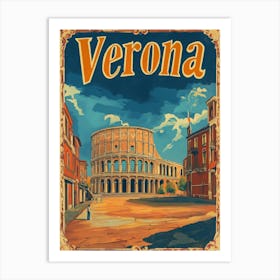 Aihrgdesign A Vintage Travel Poster Of Verona 1 Art Print