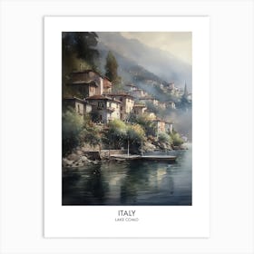 Lake Como, Italy 2 Watercolor Travel Poster Art Print