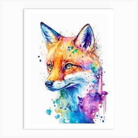 Fox Water Color Art Print