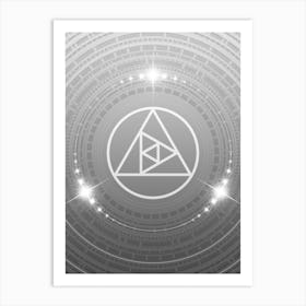 Geometric Glyph in White and Silver with Sparkle Array n.0063 Art Print