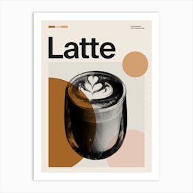 Mid Century Latte Coffee Art Print