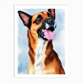 Belgian Malinois 2 Watercolour Dog Art Print