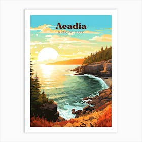 Acadia National Park Maine USA United States Travel Art Art Print