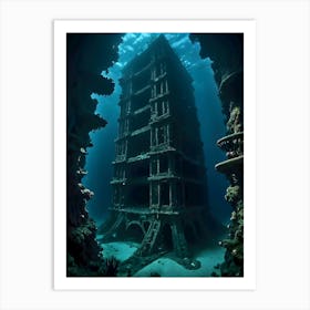 Underwater Building-Reimagined Art Print