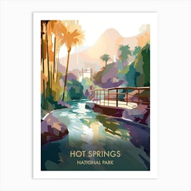 Hot Springs National Park Travel Poster Illustration Style 3 Art Print