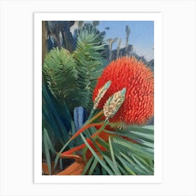 Pincushion Hakea Fern Cézanne Style Art Print