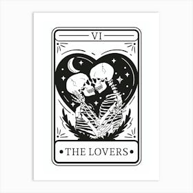 Tarot 0002 Skeleton Lovers Tarot 2 Art Print