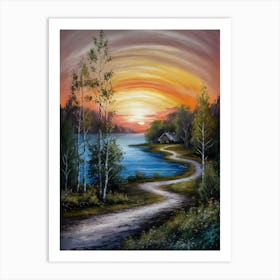 Sunset By The Lake 2 Art Print