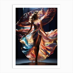 Woman In A Colorful Dress 6 Art Print