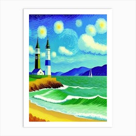 Lighthouse On The Beach 1 Art Print