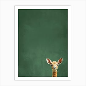 Antelope On A Green Chalkboard Art Print