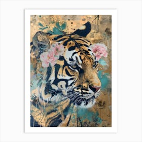 Tiger With Flowers 3 Art Print