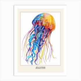 Jellyfish Colourful Watercolour 4 Poster Art Print