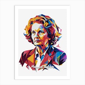 Margaret Thatcher 03 Portrait WPAP Pop Art Art Print