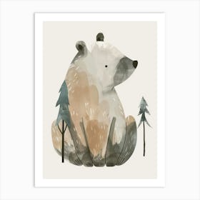 Charming Nursery Kids Animals Bear Cub 3 Art Print
