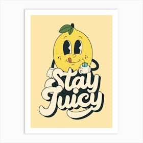 Retro Wall Art Vintage Decor Retro Cartoon Printable Art Retro Vintage Wall Art Stay Juicy Trendy Retro Poster Art Print