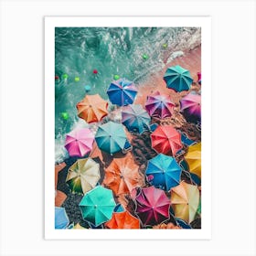 Colorful Umbrellas On The Beach 2 Art Print