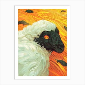 Sheep In Flames Art Print