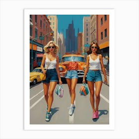 Girls On The Street Art Print