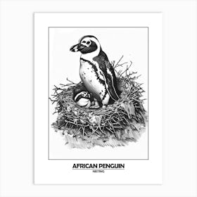 Penguin Nesting Poster 2 Art Print