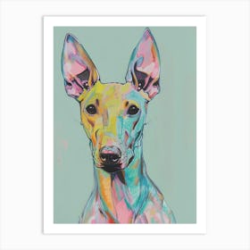 Pastel Xoloitzcuintli Hairless Dog Pastel Line Illustration  3 Art Print