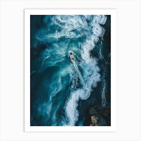 Boat In The Ocean Art Print