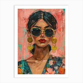 Woman In Sunglasses 2 Art Print