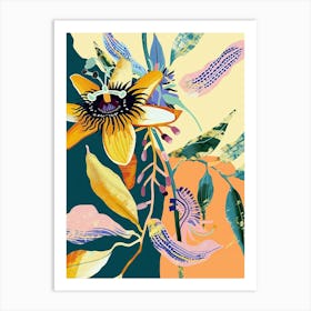 Colourful Flower Illustration Passionflower 1 Art Print