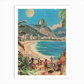 Rio De Janeiro   Retro Collage Style 1 Art Print