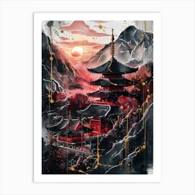 Japanese Temple Art Print