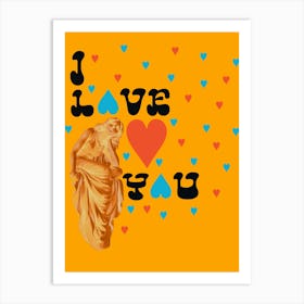 I love you - Greek Heart Design Art Print
