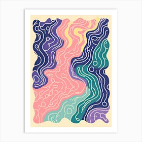 Abstract Landscape Risograph Style 26 Art Print