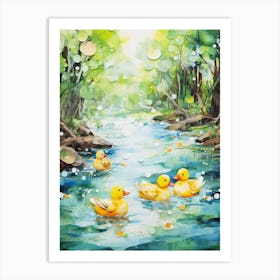 Yellow Duckling Collage Art Print