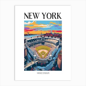 Yankee Stadium New York Colourful Silkscreen Illustration 1 Poster Art Print