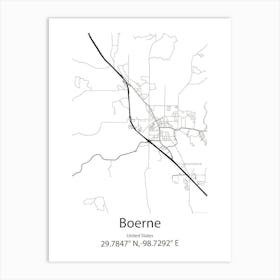 Boerne,United States Minimalist Map Art Print