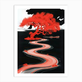 Red Tree Art Print