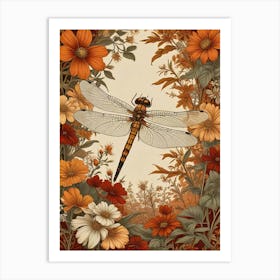 William Morris Dragonfly Autumn Exhibit (2) Art Print