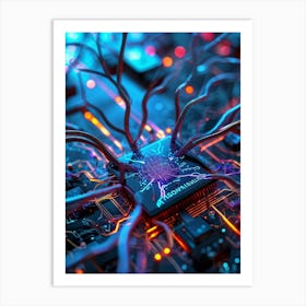 Abstract Image Of A Computer Chip Art Print