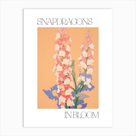 Snapdragons In Bloom Flowers Bold Illustration 1 Art Print