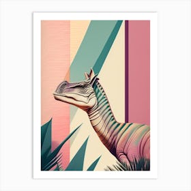 Lambeosaurus Pastel Dinosaur Art Print